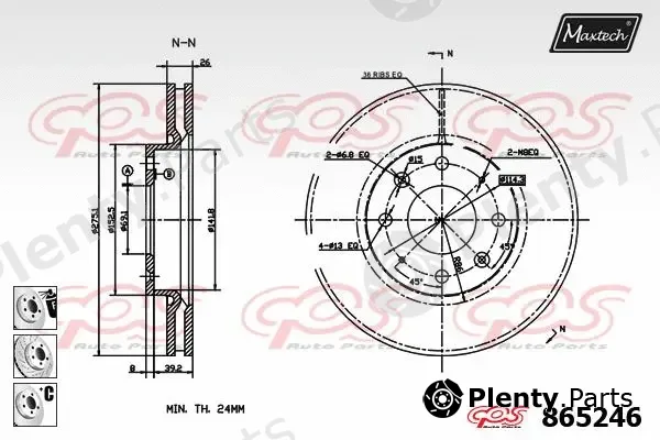 Maxtech 70200466 — Repair Kit, brake caliper