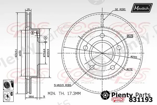 Maxtech 70180258 — Seal, brake caliper piston