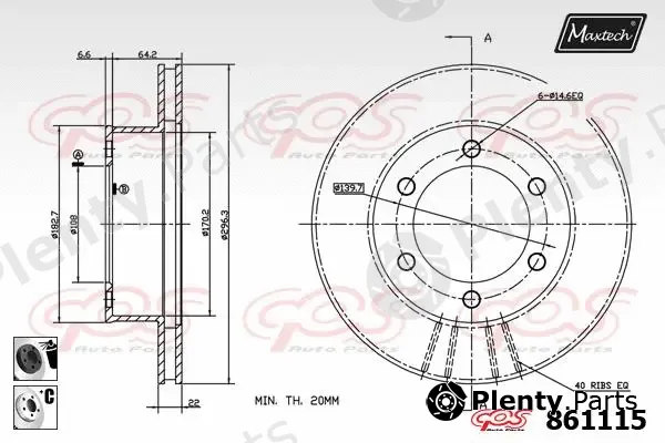 Maxtech 853109 — Brake Disc R+ (Regular Plus)