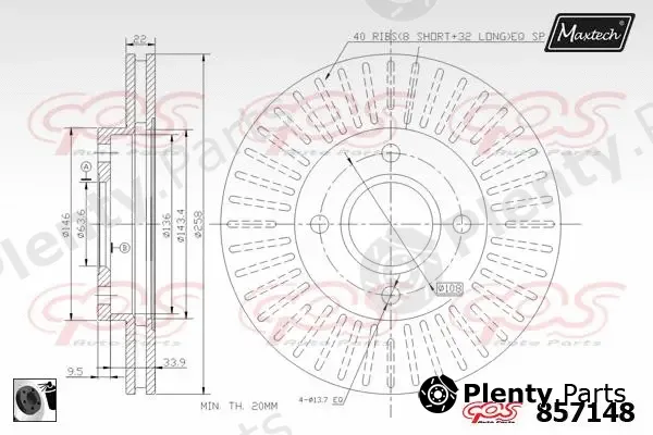Maxtech 821288 — Brake Disc R+ (Regular Plus)