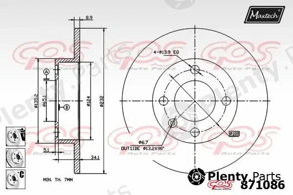Maxtech 811218 — Brake Disc R+ (Regular Plus)