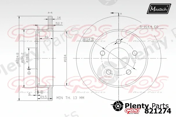 Maxtech 885105 — Brake Disc R+ (Regular Plus)