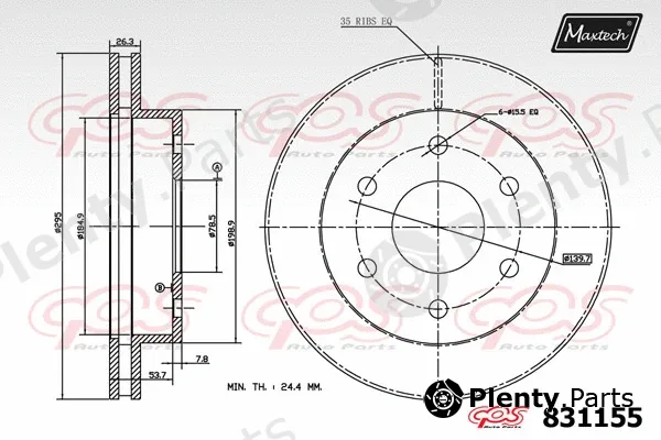 Maxtech 72948061 — Piston, brake caliper