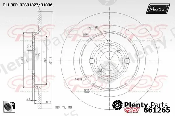 Maxtech 70180086 — Seal, brake caliper piston