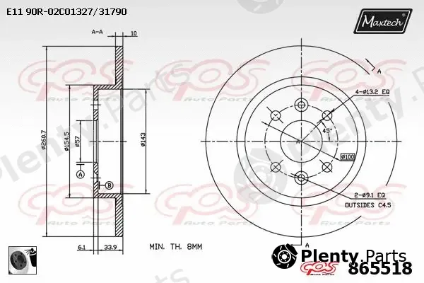 Maxtech 851061 — Brake Disc R+ (Regular Plus)