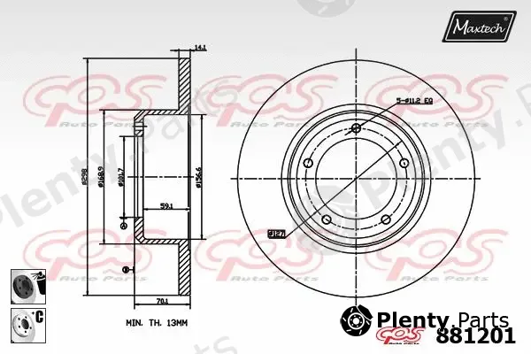 Maxtech 72948020 — Piston, brake caliper