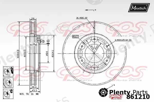 Maxtech 871073 — Brake Disc R+ (Regular Plus)