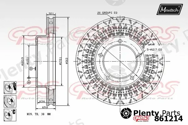 Maxtech 855031 — Brake Disc R+ (Regular Plus)