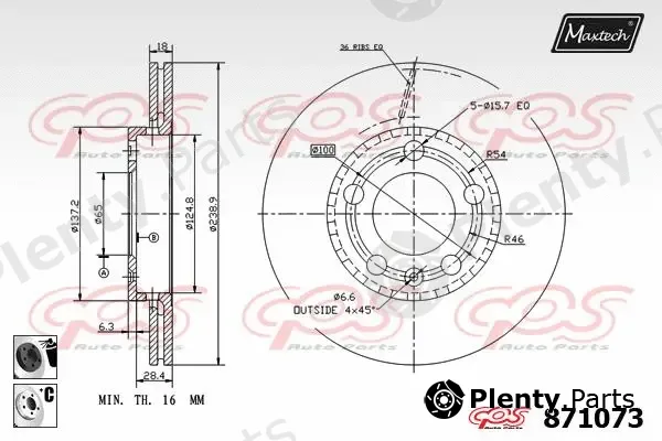 Maxtech 70180284 — Seal, brake caliper piston