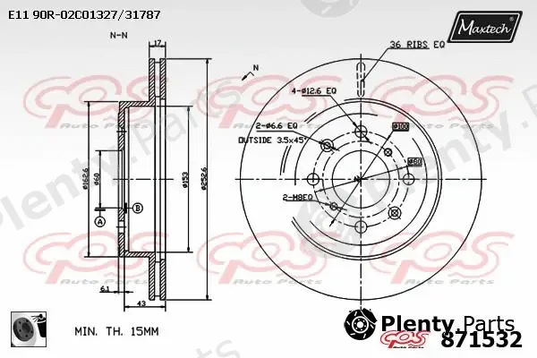 Maxtech 861194 — Brake Disc R+ (Regular Plus)