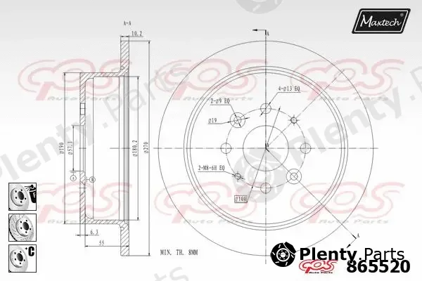 Maxtech 861336 — Brake Disc R+ (Regular Plus)