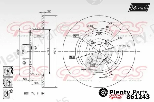 Maxtech 821152 — Brake Disc R+ (Regular Plus)