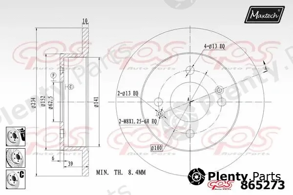 Maxtech 873068 — Brake Disc R+ (Regular Plus)