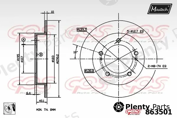 Maxtech 827039 — Brake Disc R+ (Regular Plus)
