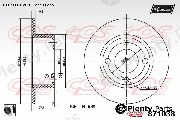 Maxtech 72936013 — Piston, brake caliper