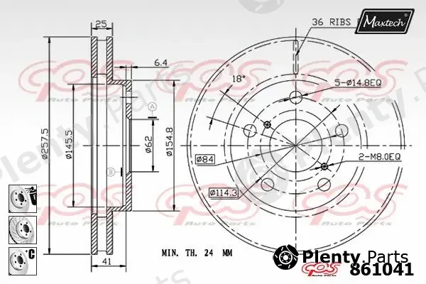 Maxtech 865215 — Brake Disc R+ (Regular Plus)