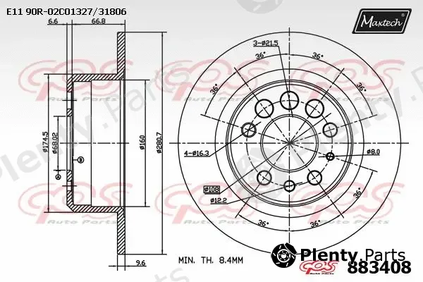 Maxtech 871098 — Brake Disc R+ (Regular Plus)