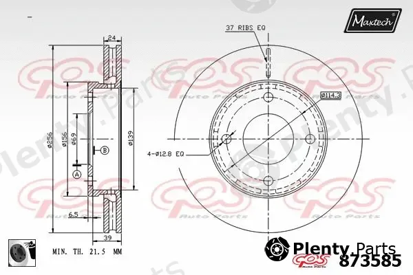 Maxtech 875314 — Brake Disc R+ (Regular Plus)