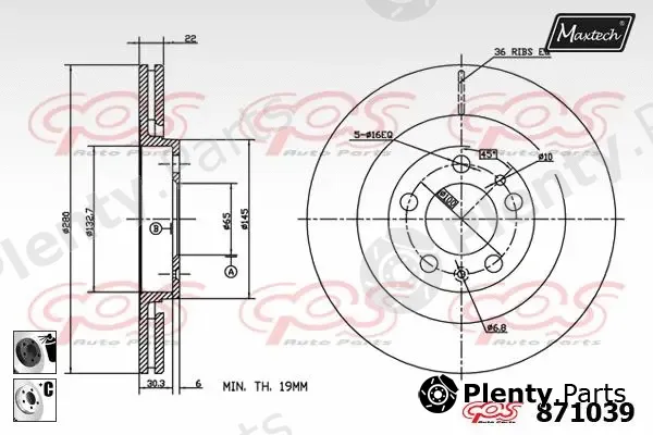 Maxtech 72948026 — Piston, brake caliper