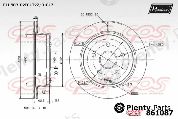 Maxtech 821297 — Brake Disc R+ (Regular Plus)