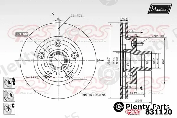 Maxtech 811206 — Brake Disc R+ (Regular Plus)