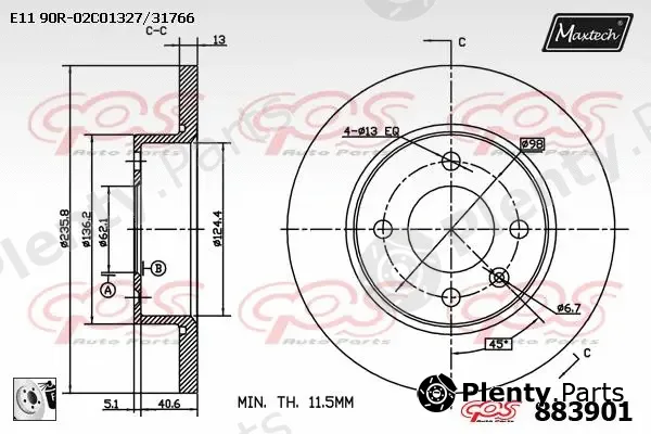 Maxtech 831111 — Brake Disc R+ (Regular Plus)