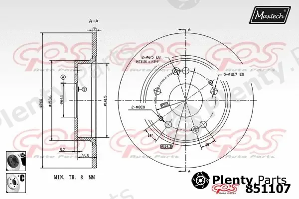 Maxtech 865502 — Brake Disc R+ (Regular Plus)