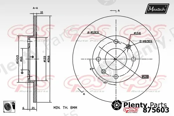 Maxtech 871107 — Brake Disc R+ (Regular Plus)