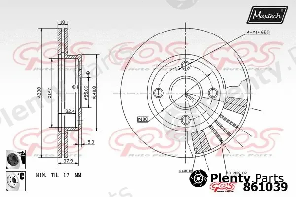 Maxtech 861004 — Brake Disc R+ (Regular Plus)