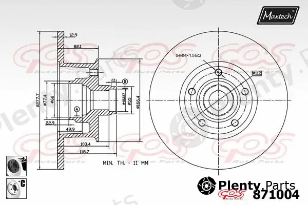 Maxtech 72954007 — Piston, brake caliper