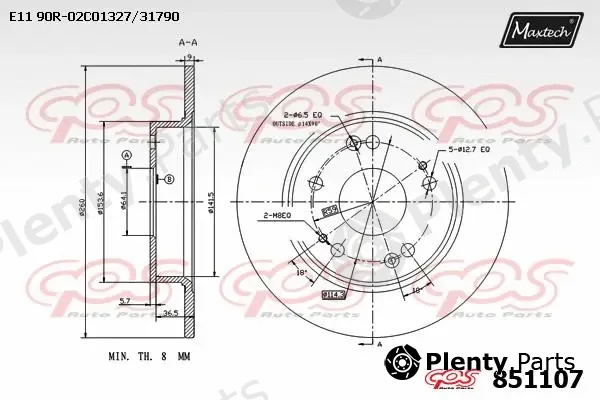 Maxtech 865501 — Brake Disc R+ (Regular Plus)