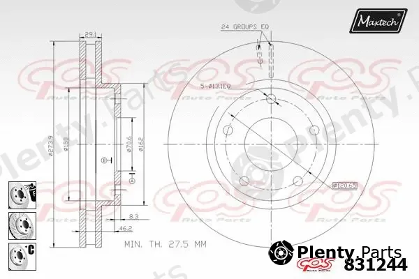 Maxtech 70180217 — Seal, brake caliper piston