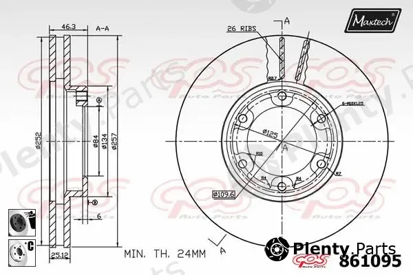Maxtech 861129 — Brake Disc R+ (Regular Plus)