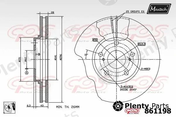 Maxtech 72951022 — Piston, brake caliper