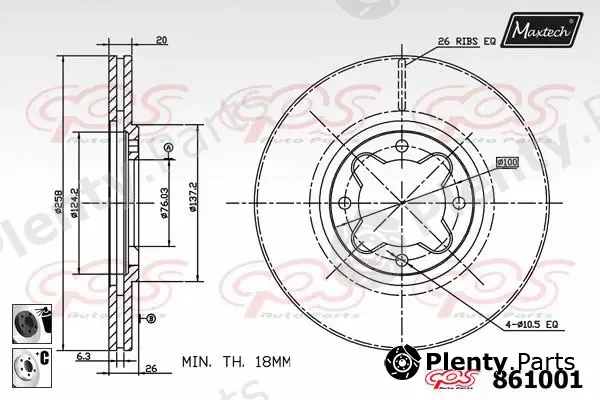 Maxtech 871147 — Brake Disc R+ (Regular Plus)