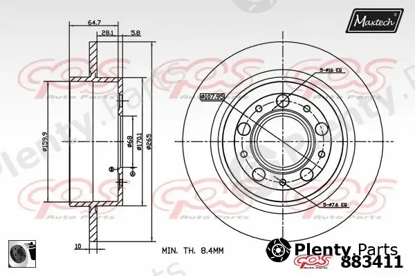 Maxtech 5271048 — Steering Knuckle, wheel suspension