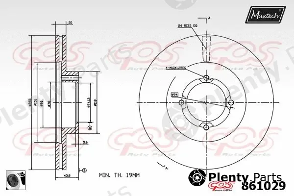 Maxtech 857144 — Brake Disc R+ (Regular Plus)