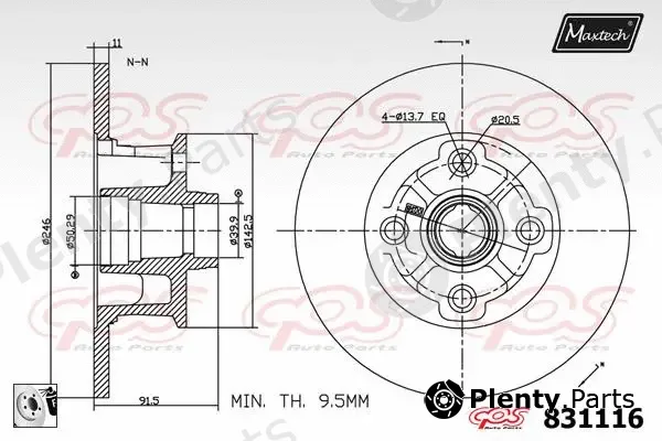 Maxtech 72938077 — Piston, brake caliper