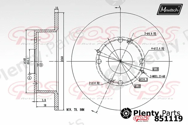 Maxtech 817002 — Brake Disc R+ (Regular Plus)