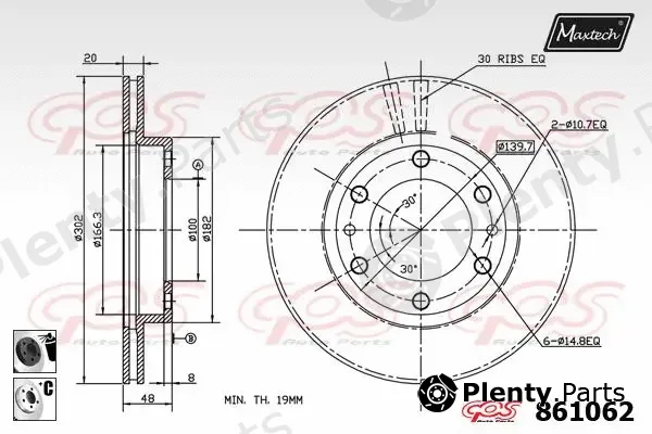 Maxtech 72944019 — Piston, brake caliper