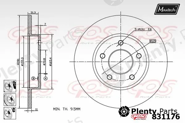 Maxtech 5257010 — Steering Knuckle, wheel suspension