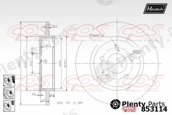 Maxtech 865271 — Brake Disc R+ (Regular Plus)