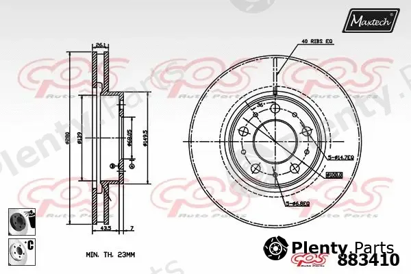 Maxtech 861283 — Brake Disc R+ (Regular Plus)