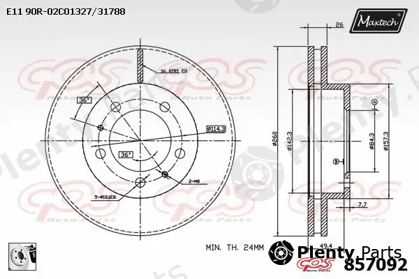 Maxtech 70180280 — Seal, brake caliper piston