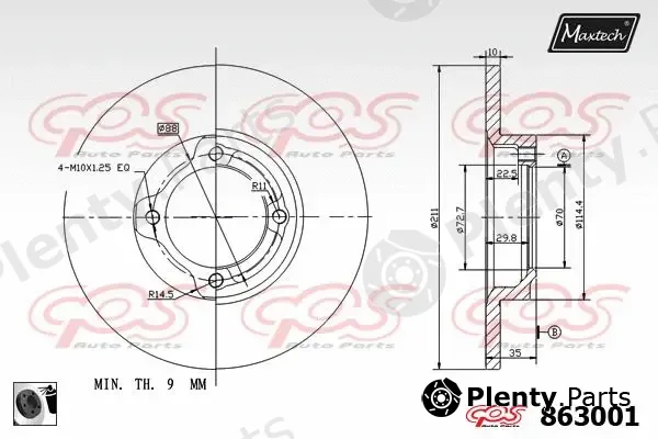 Maxtech 5455511 — Steering Knuckle, wheel suspension