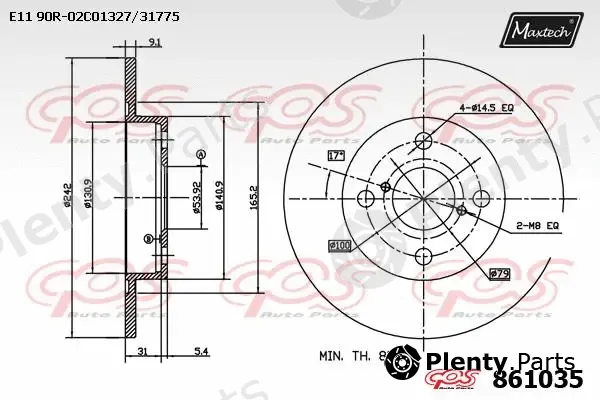 Maxtech 800112 — Bolt, brake disc