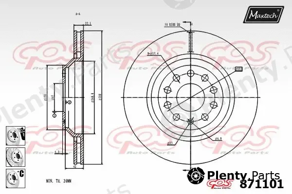 Maxtech 827054 — Brake Disc R+ (Regular Plus)