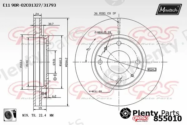 Maxtech 821190 — Brake Disc R+ (Regular Plus)