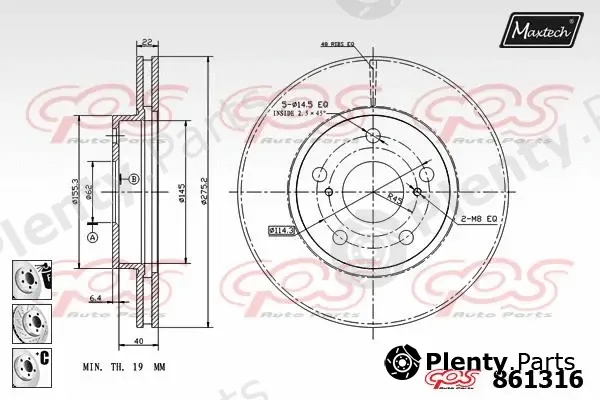 Maxtech 851136 — Brake Disc R+ (Regular Plus)