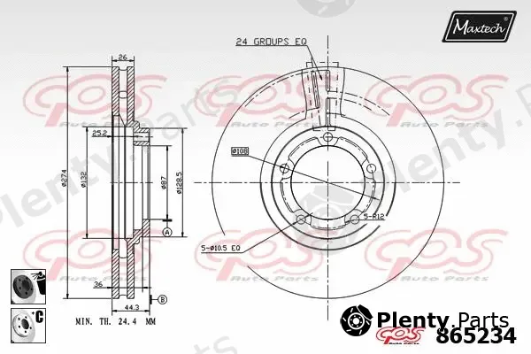 Maxtech 853098 — Brake Disc R+ (Regular Plus)